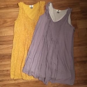 Yellow and purple summer dresses